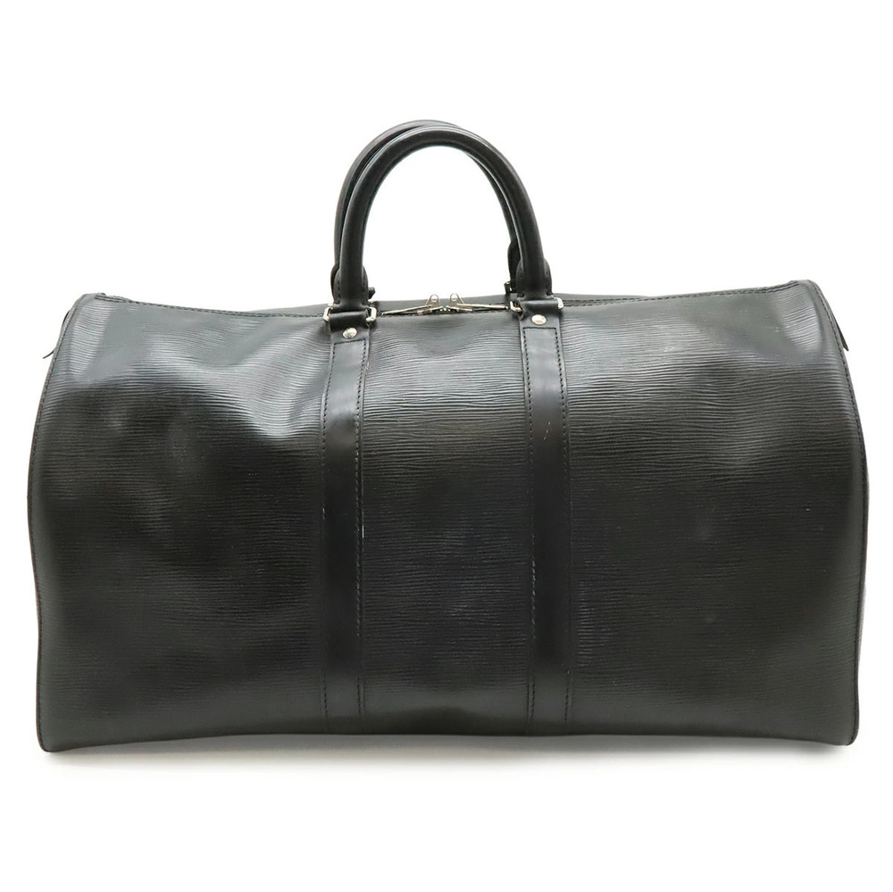 LOUIS VUITTON Epi Keepall Boston Bag Travel Leather Noir Black New